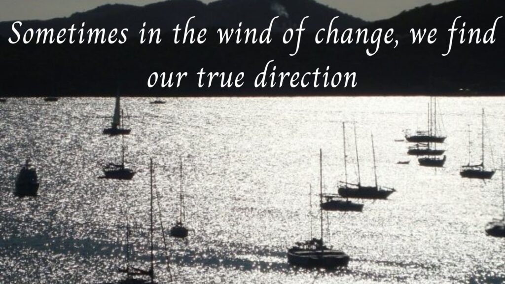 Sometimes in the wind of change we find our true direction